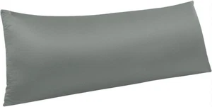 Funda de almohada corporal satinada con cremallera NTBAY, (20 x 54 pulgadas), gris oscuro - Imagen 1 de 5