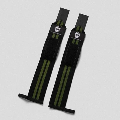 Gymreapers Black & Green Wrist Wraps - 18" Weightlifting Wrist Support - Image 1 of 4
