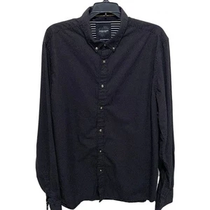 Denim and Flower Ricky Singh Cotton Button Down Shirt Size XXL Black White Dots - Picture 1 of 7