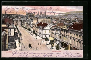 Aachen, Theaterstrasse mit Passanten, Ansichtskarte 1905  - Picture 1 of 2