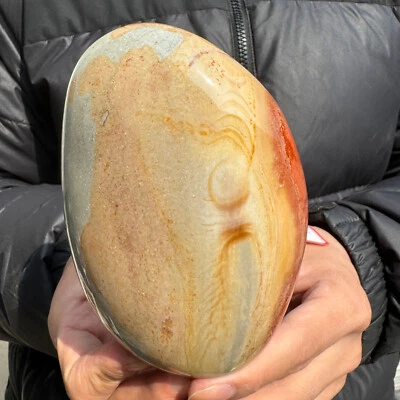 Piedra de palma jaspe océano cristal pulido natural 1,7 lb policromado jaspe curación Foto 1 de 4