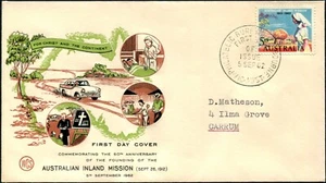 1962 Australia 50th Anniversary Of Inland Mission 5d WCS Addressed FDC, GC - Bild 1 von 1