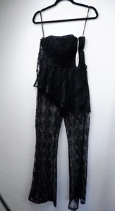 Runaway NEU schwarzer Spitzenpullover Spielanzug Größe UK 8 brandneu mit eingebautem Korsett Französisch - Bild 1 von 12