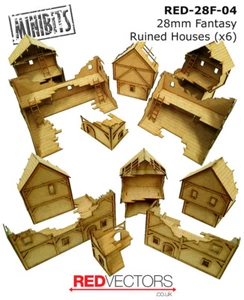 RED-28F-04 - 28 mm Wargames - Fantasy Ruins x 6 (para Mordheim / Frostgrave) - Imagen 1 de 1