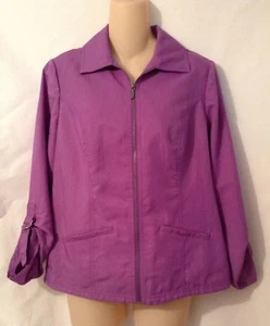 Chico's Purple Lightweight Zip Front Jacket Size 0 Small - Picture 1 of 4