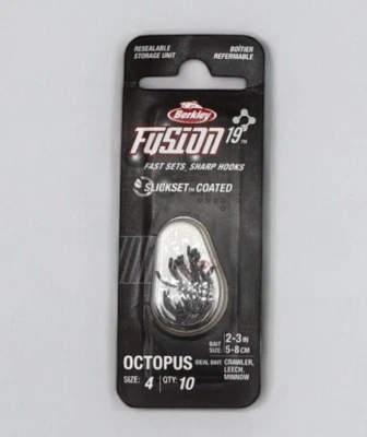 Ganchos de pesca de pulpo recubiertos Berkley Fusion19 SlickSet tamaño 4 – paquete de 10 Foto 1 de 2
