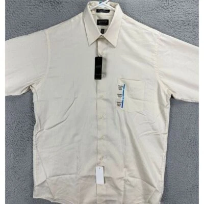 Camisa de vestir Arrow adulto hombre grande 16 32-33 beige calce regular satén para hombre NUEVA Foto 1 de 4