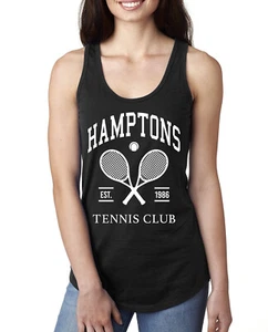 Hamptons Tennis Club Est 1986 Sports Ladies Racerback Tank Top - Picture 1 of 7