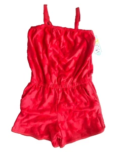Girls Red Stars Cat & Jack Romper Size Large 10/12 (A2) - Picture 1 of 2