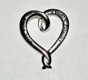 Colgante de plata de ley firmado LA You Have My Heart Forever Open Heart 2,82 gramos - Imagen 1 de 8