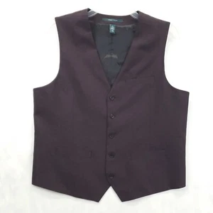 Perry Ellis Vest Waistcoat Mens XL Burgundy Sleeveless Adjustable Back V-Neck - Picture 1 of 10