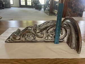 Vintage Hand Carved Wooden Wall Sconce Shelf Three Hands Large 21.5" Table Wood - Picture 1 of 18