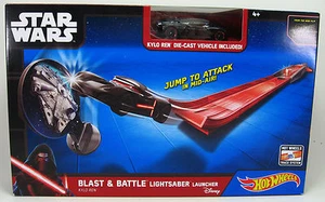 Hot Wheels Star Wars Blast & Battle Lightsaber Launcher Playset Die Cast Vehicle - Picture 1 of 4