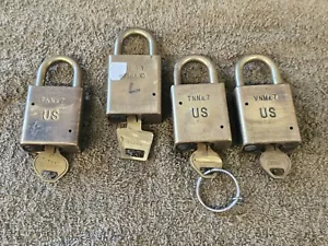 4 American Lock US U.S. Brass Padlock USA Series 40 Military Surplus - Picture 1 of 12