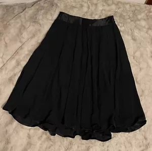 Donna Karan New York atemberaubender minimalistischer schwarzer Seidenglockenrock Gr. 6 neu mit Etikett - Bild 1 von 12