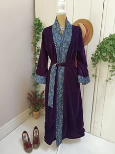 Vestido de vestir de terciopelo y algodón púrpura revisable pequeño mediano 23/1 - Imagen 1 de 14
