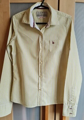JACK WILLS Green White Striped Shirt Size 8 Good Con - Image 1 of 4
