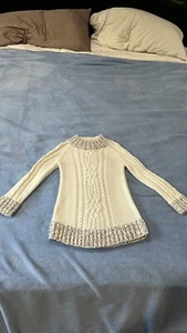 Isaak Mizrahi Girls White Sweater, Size M(5-6), Gently Used - Picture 1 of 5