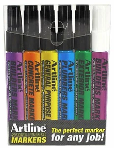 Artline Specialist Marker Pens Builders Concrete General Plumbers Exterior - Picture 1 of 7