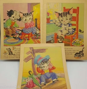 Ruth E Newton Children's Book Illustrations pages Kittens Cats Mice Set 3 - Picture 1 of 8