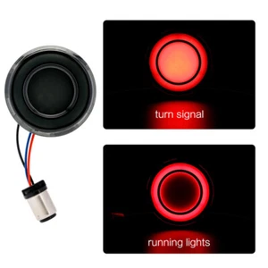 Front LED Turn Signal Light Smoke Lens For Harley Touring Softail Dyna Sportster - Picture 1 of 13