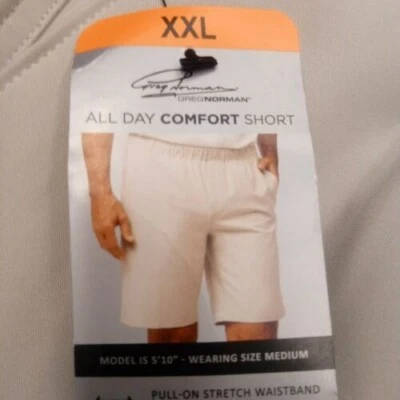 Pantalones Cortos Greg Norman Pull on All Day Comfort Para Hombre 2XL NUEVO Cintura: 44-46" Tostado Foto 1 de 4