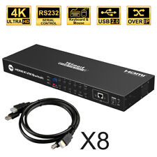 16 Port USB 2.0 HDMI KVM Switch Support 3840*2160/4k 2 Pcs Rack Ears Standard 1u
