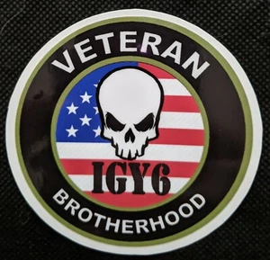 IGY6 Veteran Brotherhood Schädel und amerikanische Flagge 3,50 Zoll LKW Aufkleber Aufkleber - Bild 1 von 1