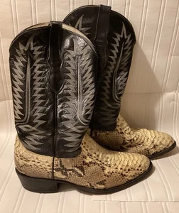 Vintage Cowtown Back Cut Python Western Cowboy Boots - Men’s Size 11.D USA - Picture 1 of 14