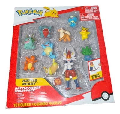 Jazwares Pokémon pacote com 10 bonecos prontos para batalha pacote múltiplo novo na caixa - caixa pequena de dano - Imagem 1 de 4