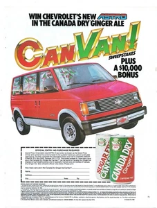 Vintage Print Ad Canada Dry Ginger Ale - Win Chevy's Astro Van - Aug 1985 - Picture 1 of 5
