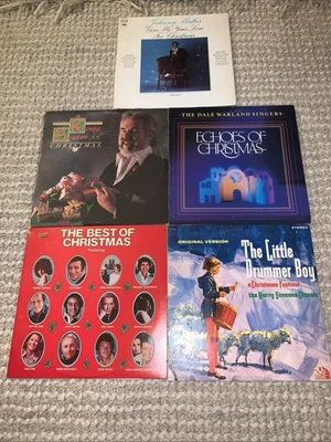 Christmas Vinyl Lot Ken Rogers Bennett Streisand Bing Crosby Mathis VG+/VG+ 5LPs - Image 1 of 4