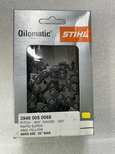 Neu - Stihl 25" Kette 3946 005 0068 Original OEM 68 Antriebsglieder - Bild 1 von 3