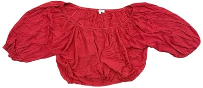 Blusa corta campesina manga abullonada roja boho La Miel para mujer talla L con hombros descubiertos Foto 1 de 4