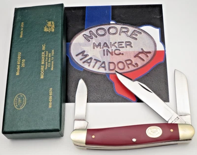 Cuchillo de granate y asas doradas MOORE MATADOR TEXAS 2010 - #3301U Foto 1 de 4