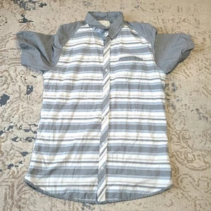 Native Code Mens Button Up Shirt Striped Short Sleeve Size XL Cotton Blend - Picture 1 of 6
