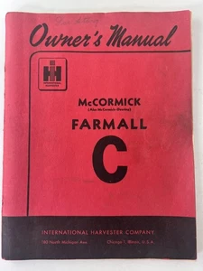 Vintage Farmall C Tractor Owner's Manual 1951 International Harvester USA - Picture 1 of 10