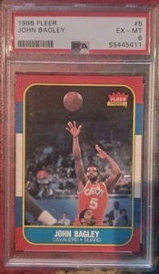 Tarjeta Fleer Basketball John Bagley 1986 #5 en estado PSA 6 - Imagen 1 de 2