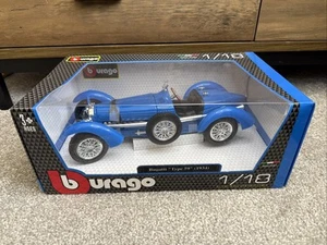 BBURAGO DIECAST 1/18 BUGATTI TYPE 59 1934 BLUE SPECIAL EDITION - Picture 1 of 11
