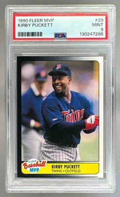 130247286 Kirby Puckett 1990 Fleer Baseball MVP #29 PSA 9 - Image 1 of 3
