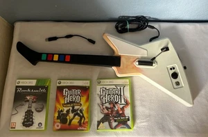 Guitar Hero X-Plorer Guitar Controller Xbox 360 + 3 Games Bundle - Picture 1 of 11