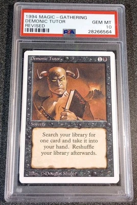 Magic the Gathering Revised Edition Demonic Tutor 1994 PSA 10 Pop 64 - Image 1 of 2