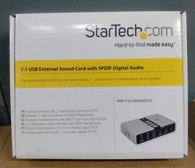 StarTech 7.1 USB Audio Adapter External Sound Card with SPDIF ICUSBAUDIO7D - Image 1 of 2