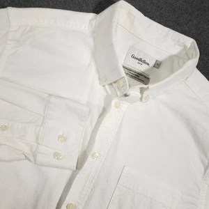 Goodfellow & Co Oxford Cloth Button-Down Shirt Mens Large White Every Wear Slim - Picture 1 of 8
