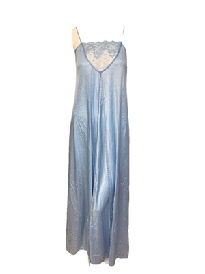 Camisón lencería vintage azul Rene' floral encaje ribete pequeño pequeño Y2K Foto 1 de 4