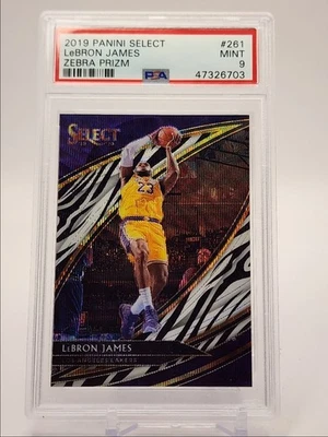 LEBRON JAMES 2019-20 SELECT COURTSIDE ZEBRA PRIZM LAKER SP PSA 9 Q5492 Foto 1 de 2