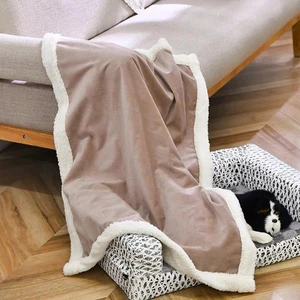 Waterproof Warm Soft Fleece Pet Blanket Large Cat Dog Kennel Bed Mat Pad Cushion - Picture 1 of 16