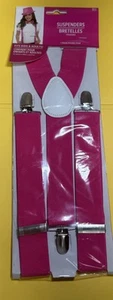 Suspenders Clown Fancy Dress Up Adult Child Unisex Costume Party Accessory Pink - Picture 1 of 10