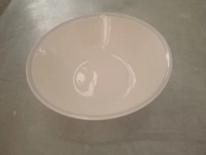 English Breakfast Corelle Large Round Dish Serving Bowl Blue Pink Striped Rim - Picture 1 of 10