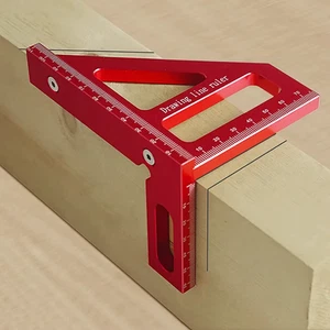3D Multi-Angle Measuring Ruler 45° 90° Aluminum Woodworking Square Triangle Tool - Picture 1 of 18